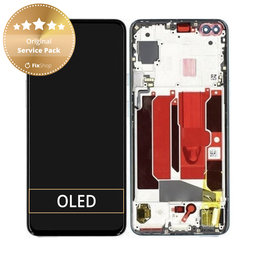OnePlus Nord - Ecran LCD + Sticla Tactilă + Ramă (Blue Marble) - 2011100197 Genuine Service Pack