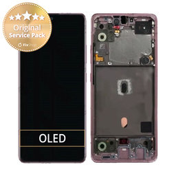 Samsung Galaxy A51 5G A516B - Ecran LCD + Sticlă Tactilă + Ramă (Prism Cube Pink) - GH82-23100C Genuine Service Pack