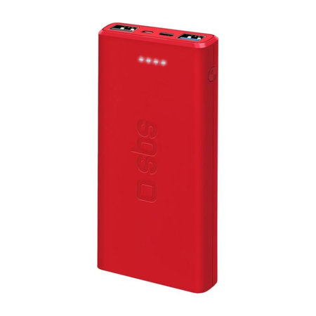 SBS - Baterie externă - PowerBank 10000 mAh, 2x USB 2.1A, ro?u