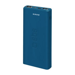 SBS - Baterie externă - PowerBank 10000 mAh, 2x USB 2.1A, albastru deschis