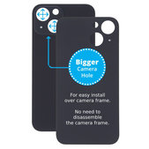Apple iPhone 13 Mini - Sticlă Carcasă Spate cu Orificiu Mărit pentru Cameră (Midnight)