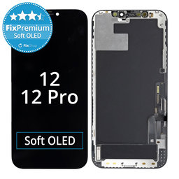 Apple iPhone 12, 12 Pro - Ecran LCD + Sticlă Tactilă + Ramă Soft OLED FixPremium