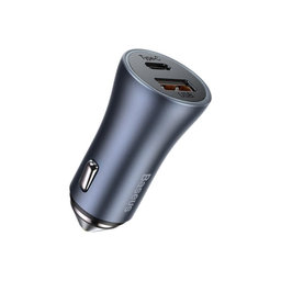 Baseus - Incărcător de Mașină USB, USB-C, 3A, gri