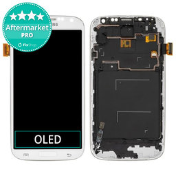 Samsung Galaxy S4 i9500 - Ecran LCD + Sticlă Tactilă + Ramă (White Frost) OLED
