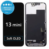 Ecran Soft OLED pentru iPhone 13 Mini, Sticlă tactilă cu ramă, FixPremium