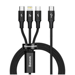 Baseus - Cablu - USB-C 3in1 (USB-C, Lightning, Micro-USB) (1.5m), negru