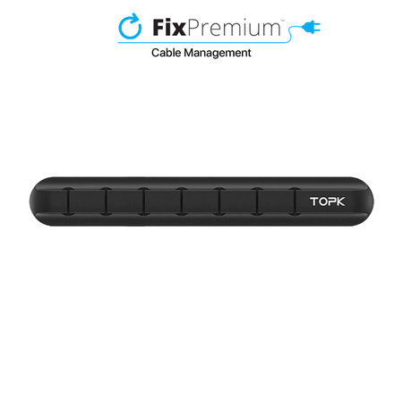 TOPK - Organizator de cabluri - Suport pentru 7 cabluri, negru