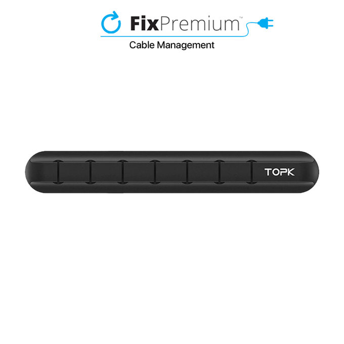 TOPK - Organizator de cabluri - Suport pentru 7 cabluri, negru