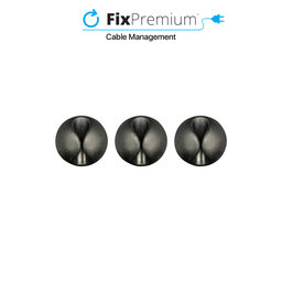 FixPremium - Organizator de cabluri - Suport pentru cabluri - Set de 3, negru