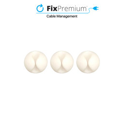 FixPremium - Organizator de cabluri - Suport pentru cabluri - Set de 3, alb