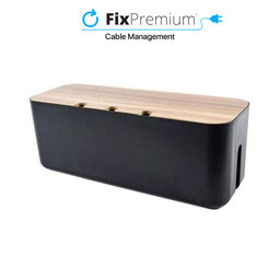 FixPremium - Organizator de cabluri - Cutie de cabluri, negru