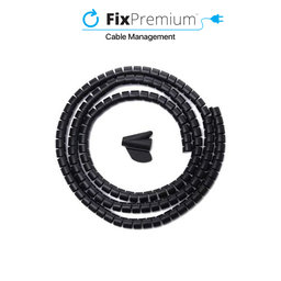 FixPremium - Organizator de cabluri - Tub (10mm), lungime 2M, negru