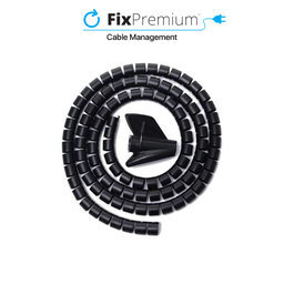 FixPremium - Organizator de cabluri - Tub (16mm), lungime 2M, negru