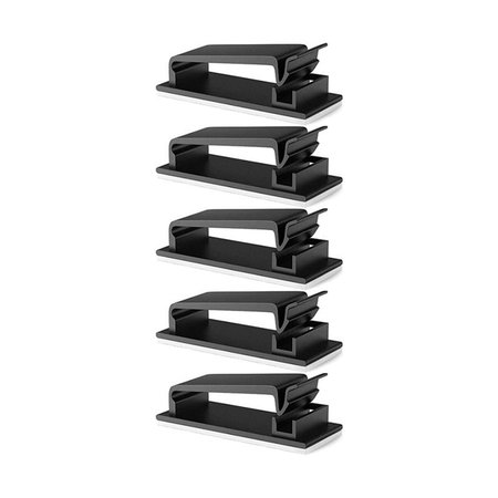 FixPremium - Organizator de cabluri - Clemă pentru cabluri - Set de 3, negru