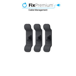 FixPremium - Organizator de cabluri - Cleme pentru cabluri - Set de 3, negru