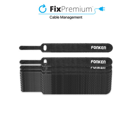 Fonken - Organizator de cabluri - Legături pentru cabluri - Set de 20, negru