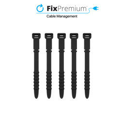 FixPremium - Organizator de cabluri - Legături pentru cabluri - Set de 10, negru