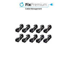 FixPremium - Organizator de cabluri - Cleme pentru cabluri - Set de 10, negru