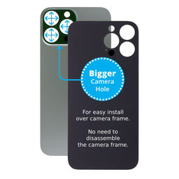 Apple iPhone 13 Pro Max - Sticlă Carcasă Spate cu Orificiu Mărit pentru Cameră (Alpine Green)