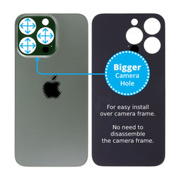 Apple iPhone 13 Pro - Sticlă Carcasă Spate cu Orificiu Mărit pentru Cameră (Alpine Green)