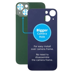 Apple iPhone 13 - Sticlă Carcasă Spate cu Orificiu Mărit pentru Cameră (Green)