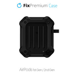 FixPremium - Caz Unbreakable pentru AirPods 1 & 2, negru