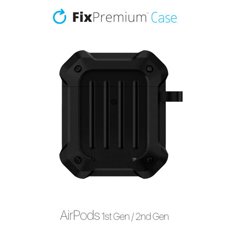FixPremium - Caz Unbreakable pentru AirPods 1 & 2, negru