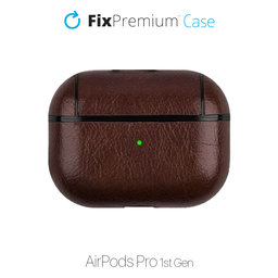 FixPremium - Caz din Piele Artificiala pentru AirPods Pro, maro