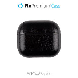FixPremium - Caz din Piele Artificiala pentru AirPods 3, negru