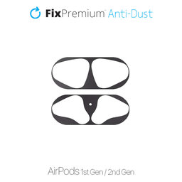 FixPremium - Autocolant pentru praf pentru AirPods 1 & 2, negru
