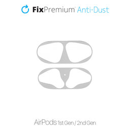 FixPremium - Autocolant pentru praf pentru AirPods 1 & 2, argint