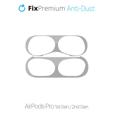 FixPremium - Autocolant pentru praf pentru AirPods Pro, argint