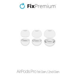 FixPremium - Benzi de cauciuc înlocuibile pentru AirPods Pro - Set 3 buc (L, M, S), alb