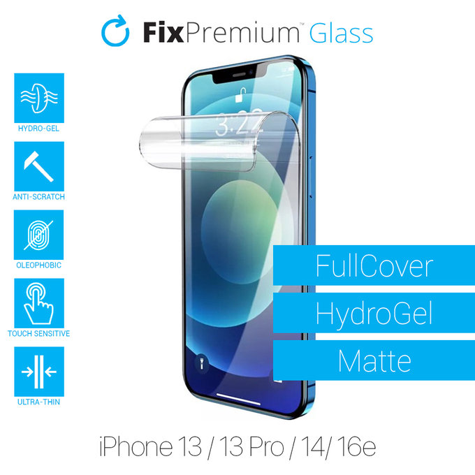 FixPremium HydroGel Matte - Folie protectoare pentru iPhone 13, 13 Pro, 14 & 16e