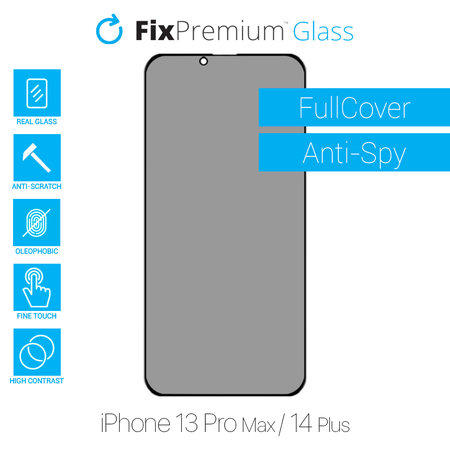 FixPremium Privacy Anti-Spy Glass - Geam securizat pentru iPhone 13 Pro Max & 14 Plus
