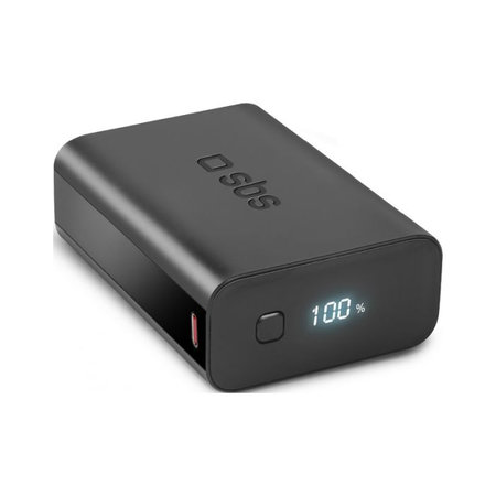 SBS - PowerBank cu LCD 20 000 mAh, USB, USB-C PowerDelivery 20W, negru