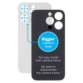 Apple iPhone 14 Pro - Sticlă Carcasă Spate cu Orificiu Mărit pentru Cameră (Silver)