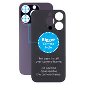 Apple iPhone 14 Pro - Sticlă Carcasă Spate cu Orificiu Mărit pentru Cameră (Deep Purple)
