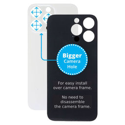 Apple iPhone 14 Pro Max - Sticlă Carcasă Spate cu Orificiu Mărit pentru Cameră (Silver)