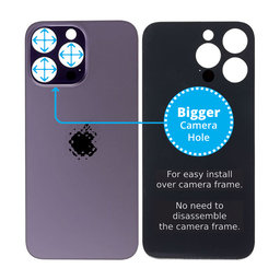 Apple iPhone 14 Pro Max - Sticlă Carcasă Spate cu Orificiu Mărit pentru Cameră (Deep Purple)