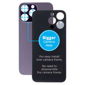 Apple iPhone 14 Pro Max - Sticlă Carcasă Spate cu Orificiu Mărit pentru Cameră (Deep Purple)