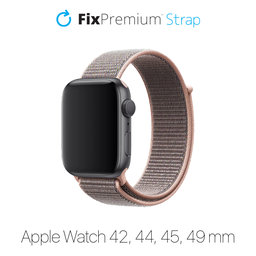 FixPremium - Nylon Curea pentru Apple Watch (42, 44, 45 & 49mm), roz