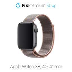 FixPremium - Nylon Curea pentru Apple Watch (38, 40 & 41mm), roz