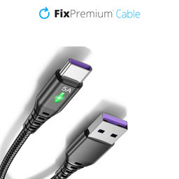 FixPremium - USB-C / USB Cable cu LED Indicator (1m), negru