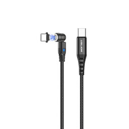 FixPremium - Cablu USB-C cu Conector Magnetic Rotativ (1m), negru