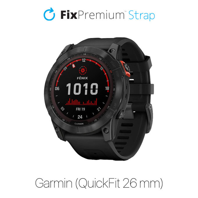 FixPremium - Silicon Curea pentru Garmin (QuickFit 26mm), negru