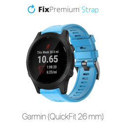 FixPremium - Silicon Curea pentru Garmin (QuickFit 26mm), albastru