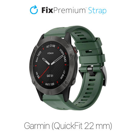 FixPremium - Silicon Curea pentru Garmin (QuickFit 22mm), verde inchis