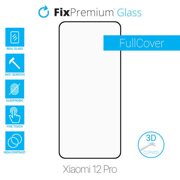 FixPremium FullCover Glass - 3D Geam securizat pentru Xiaomi 12 Pro