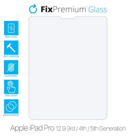 FixPremium Glass - Geam securizat pentru Apple iPad Pro 12.9" (3rd Gen 2018, 4th Gen 2020, 5th Gen 2021, 6th Gen 2022)